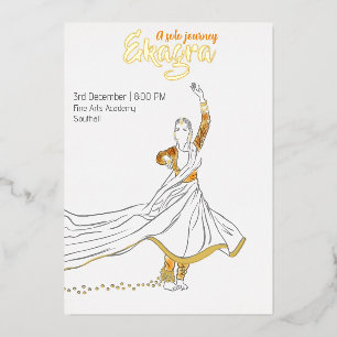 Minimalistische Kathak-Solo-Tanzperformance Folieneinladung