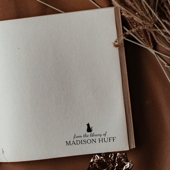 Minimalistische Katze aus der Bibliothek, Buch Gummistempel (Von Creator hochgeladen)