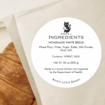 Minimalistische Katzen-Croissant-Bäckerei-Zutatenl