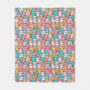 Minimalistische Katzen in mehrfarbigen Pastellfarb Fleecedecke