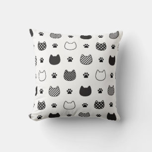 Minimalistische Katzengesichtsausdruck Kissen