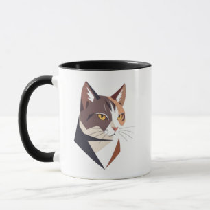Minimalistische Katzenillustration. Tasse