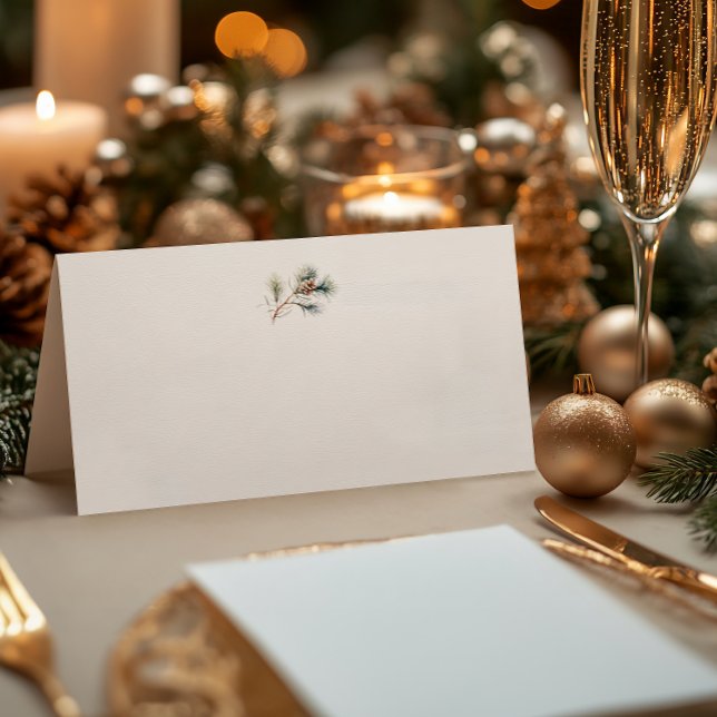 Minimalistische Kiefernzweig Winter Hochzeit Platz Platzkarte (Von Creator hochgeladen)