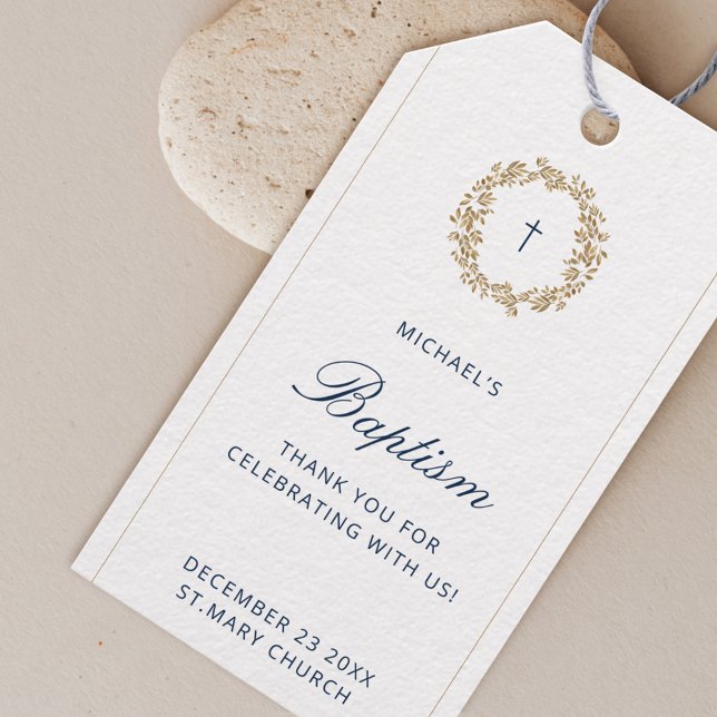 Minimalistische Kindertaufe der Marine Geschenkanhänger (Von Creator hochgeladen)