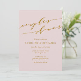 Minimalistische klassische Elegant Rosa Paare Dusc Einladung
