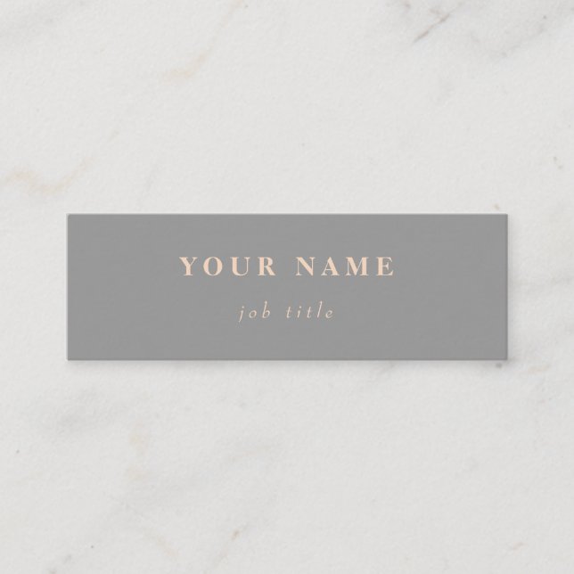 Minimalistische klassische elegante mini graue mini visitenkarte (Vorderseite)