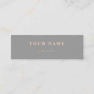Minimalistische klassische elegante mini graue visitenkarte