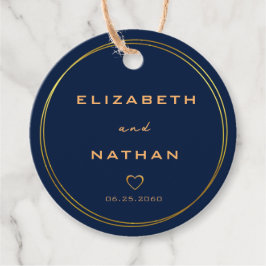 Minimalistische klassische Goldzirkel Navy Blue We Geschenkanhänger