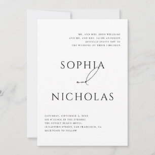 Minimalistische klassische Hochzeit Elegante Typ Einladung