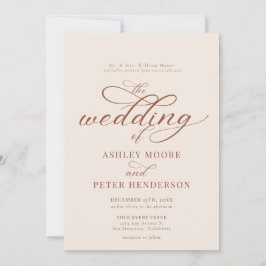 Minimalistische klassische Hochzeit mit einfachem  Einladung