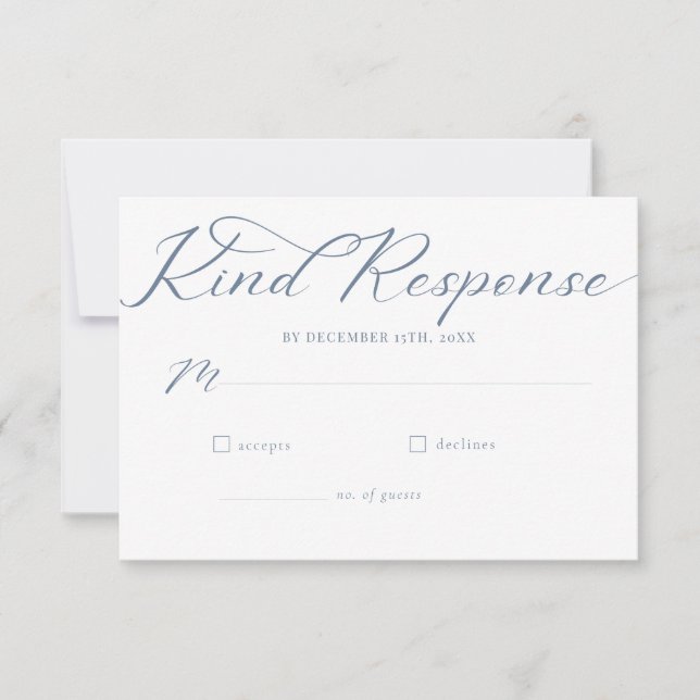 Minimalistische klassische Hochzeit mit einfachem  RSVP Karte (Vorderseite)