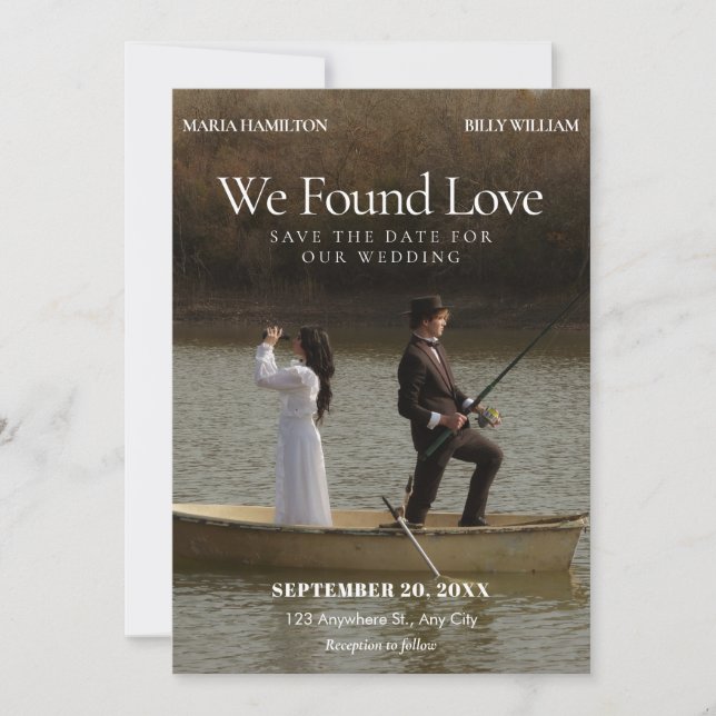 Minimalistische Klassische Romanische Foto Hochzei Save The Date (Vorderseite)