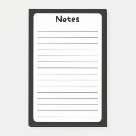 Minimalistische klassische Schwarz-Weiß-Post-It®-N Post-it Klebezettel
