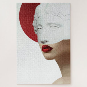Minimalistische klassische Skulptur moderner roter