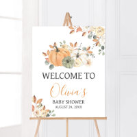 Minimalistische kleine Pumpkin Baby Dusche Empfang