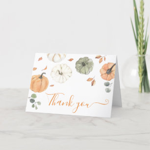 Minimalistische kleine Pumpkin-Kinderdusche Dankeskarte