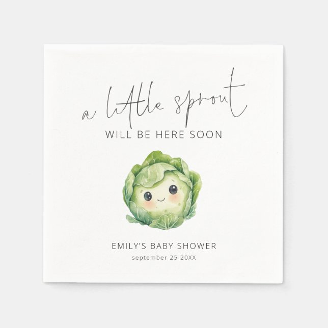 Minimalistische kleine Sprout Gemüsedusche Serviette (Vorderseite)