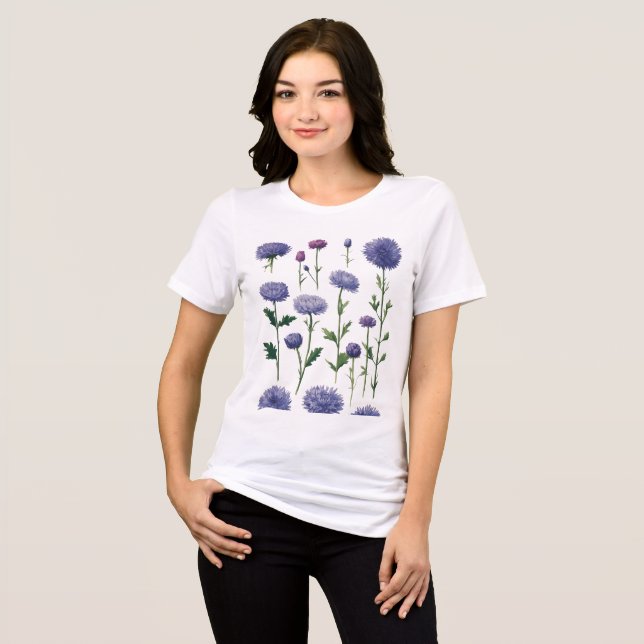 "Minimalistische Knopfblüten des Bachelors" Tri-Blend Shirt (Vorderseite voll)