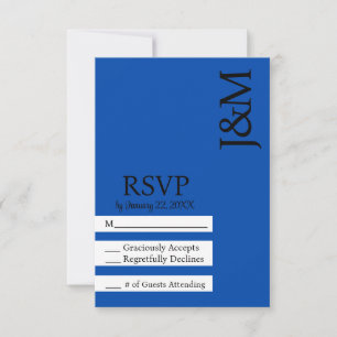 Minimalistische kobaltblaue RSVP-Karte RSVP Karte