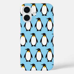 Minimalistische Königspinguin-Illustration iPhone 16 Hülle