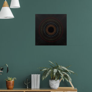 Minimalistische konzentrische Kreisel Geometrie Ar Poster