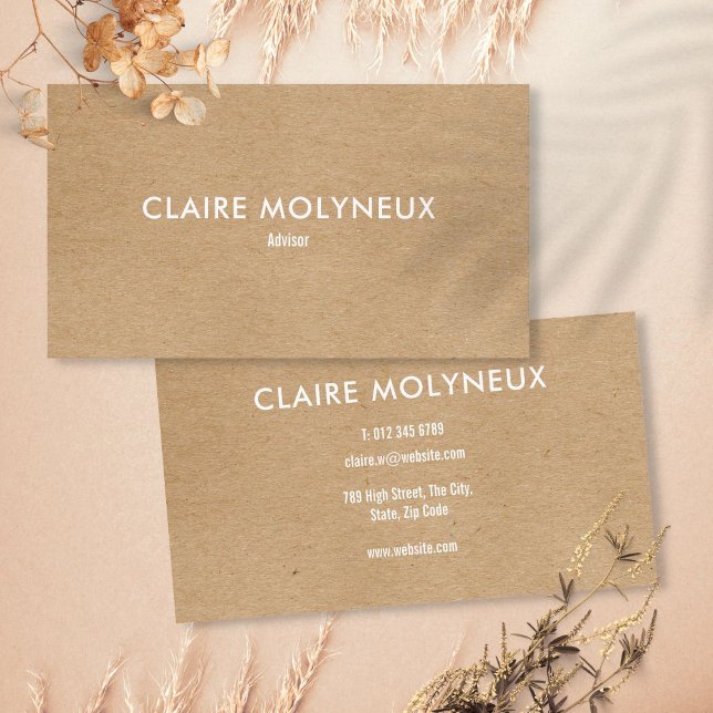 Minimalistische Kraft Modernes Beruflich Visitenkarte (Minimalist Kraft Modern Professional Business Card)