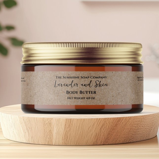 Minimalistische Kraft Paper Style Kosmetik JAR Lab Rundum-Adressaufkleber (Von Creator hochgeladen)