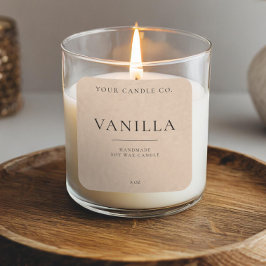 Minimalistische Kraft-Personalisiert-Kerze Quadratischer Aufkleber