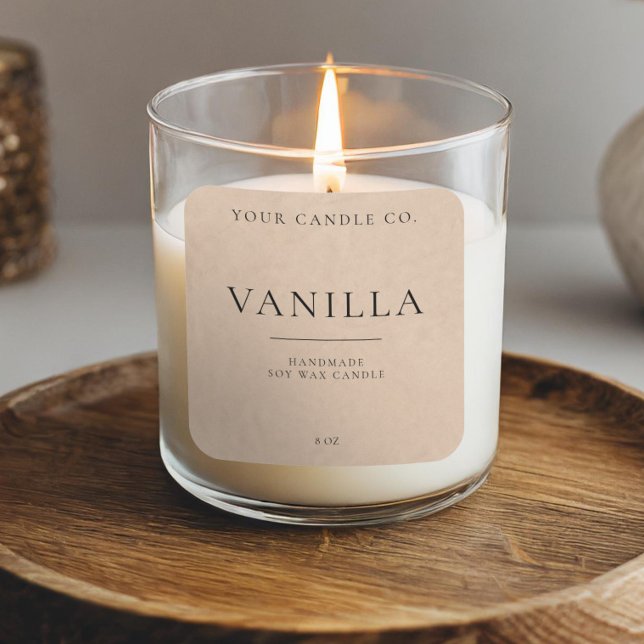 Minimalistische Kraft-Personalisiert-Kerze Quadratischer Aufkleber (Von Creator hochgeladen)