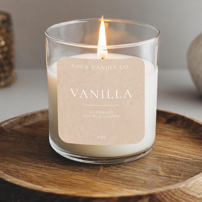 Minimalistische Kraft-Personalisiert-Kerze Quadratischer Aufkleber (Von Creator hochgeladen)