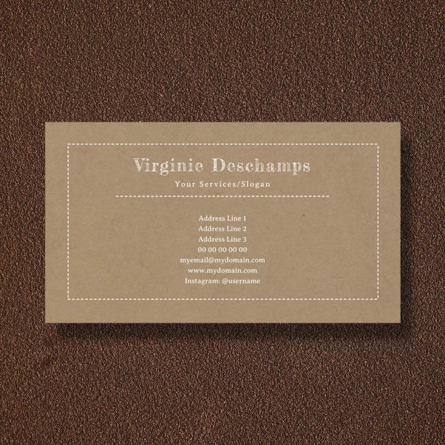 Minimalistische Kraft Rustikale Visitenkarte (Kraft & Rustic Business Card)