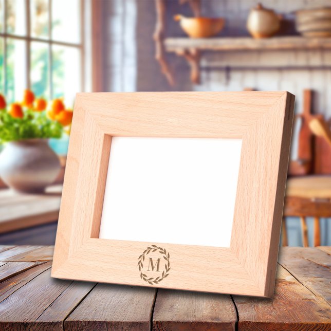 Minimalistische Krautfett-Monogramm Geätzte Rahmen (Minimalist Wreath Bold Monogram Engraved Frames
)