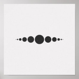 Minimalistische Kreise Schwarzweiß-Poster Poster