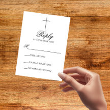 Minimalistische Kreuz-Hochzeits-Christliche-RSVP-K
