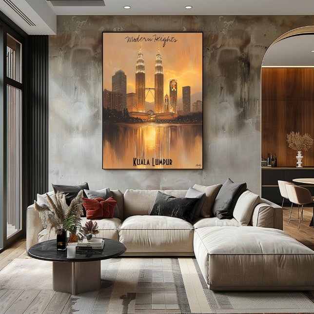 Minimalistische Kuala Lumpur Skyline - Soft Tone A Poster (Von Creator hochgeladen)