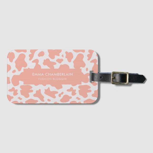 Minimalistische Kuh Print Modern Custom Luggage Ta Gepäckanhänger (Vorderseite (Horizontal))