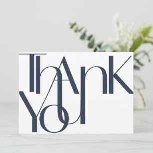 Minimalistische kühne Navy Rose Dankeschön Karte
