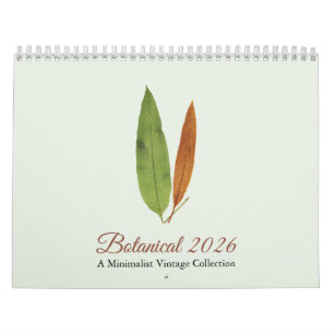 Minimalistische Kunst Botanischer Kalender 2026