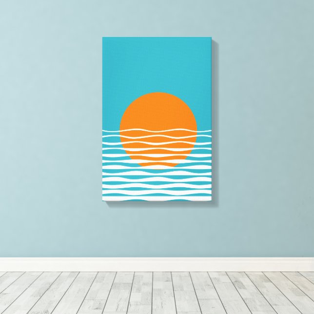 Minimalistische Kunst im Sonnenuntergang Leinwanddruck (Insitu (Holzboden))