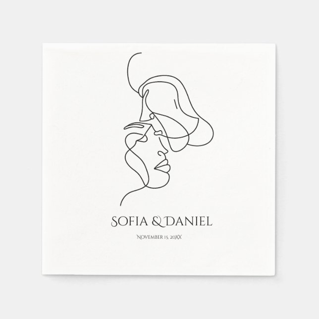 Minimalistische Kunstgalerie bei Hochzeit Serviette (Vorderseite)