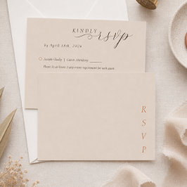 Minimalistische Kupfer-Wüsten-Schokoladen-Schrift  RSVP Karte
