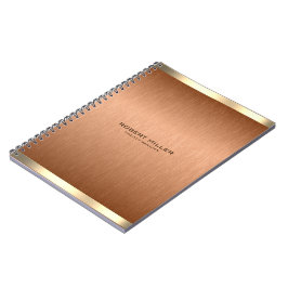 Minimalistische Kupferbraun-Textur Gold Akzente Notizblock