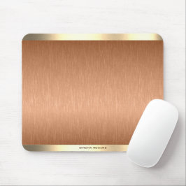 Minimalistische Kupferbraun- und goldene metallisc Mousepad