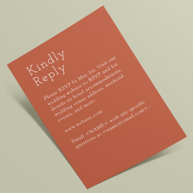 Minimalistische Kupferroter Hochzeit RSVP Karte (Von Creator hochgeladen)
