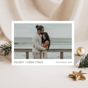 Minimalistische Küste Neu verheiratetes Foto Weihn Feiertagskarte