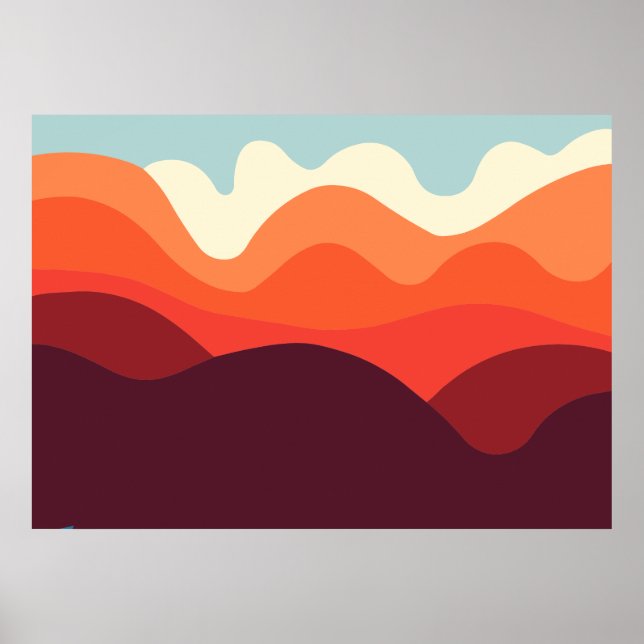 Minimalistische Landschaft 190821(02) Poster (Vorne)
