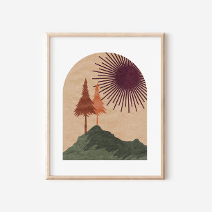 Minimalistische Landschaft Boho Poster