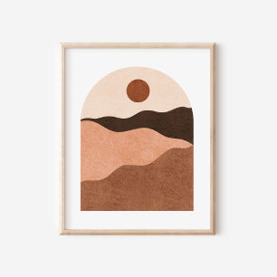 Minimalistische Landschaft der Wüste Boho Poster