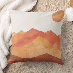 Minimalistische Landschaft des Abstrakten Boho Kissen