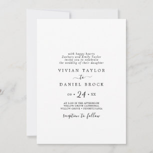 Minimalistische Lässige Brides-Eltern, die Hochzei Einladung